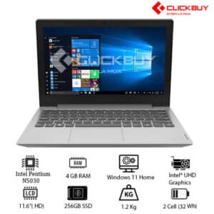Laptop Lenovo IdeaPad 1 11IGL05 (81VT006FVN) ( Intel Pentinum N5030/4GB DDR4/SSD 256GB/Intel UHD Graphics/11.6inch/2Cell/W10)